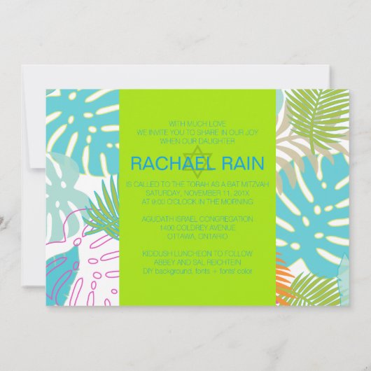 PixDezines regenwoud vleermuis mitswa/luau Kaart (Achterkant)