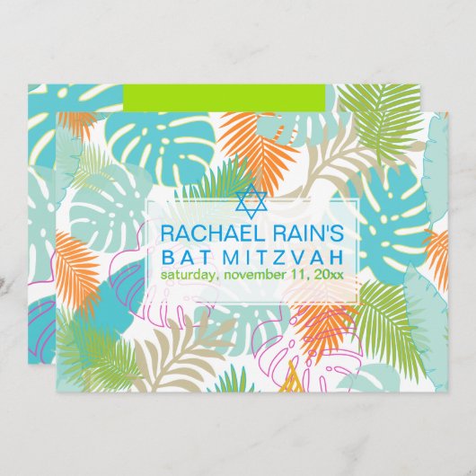 PixDezines regenwoud vleermuis mitswa/luau Kaart (Voorkant / Achterkant)