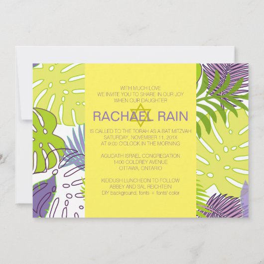 PixDezines regenwoud vleermuis mitswa/luau Kaart (Achterkant)