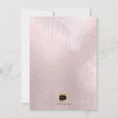 PixDezines repetitie diner/roze champagne + palmen Kaart (Achterkant)