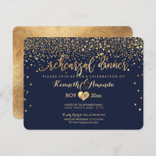 PixDezines repetitie Dinner/Faux Gold Confetti Kaart