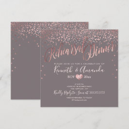 PixDezines repetitie Dinner/Faux RoseGold Confetti Kaart