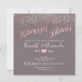 PixDezines repetitie Dinner/Faux RoseGold Confetti Kaart (Voorkant)