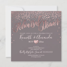 PixDezines repetitie Dinner/Faux RoseGold Confetti Kaart