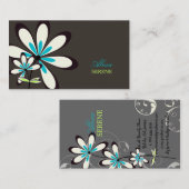 PixDezines retro bloemen/doe-het-zelf kleuren Visitekaartje (Voorkant / Achterkant)