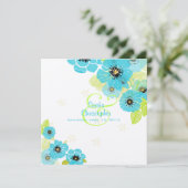 PixDezines Retro Blue Poppies/diy achtergrondkleur Kaart (Staand voorkant)