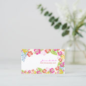 PixDezines retro bold tropische bloemen/goudvoorra Visitekaartje (Staand voorkant)