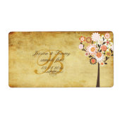 PixDezines  retro boom/herfst gelegenheid Etiket (Voorkant)