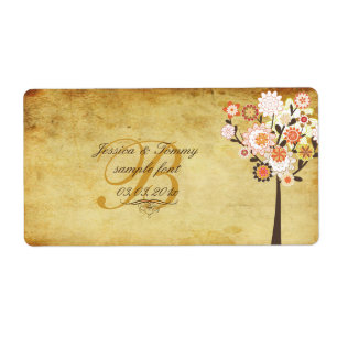 PixDezines  retro boom/herfst gelegenheid Etiket