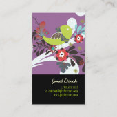 PixDezines Retro Chicken/DIY achtergrondkleur Visitekaartje (Achterkant)