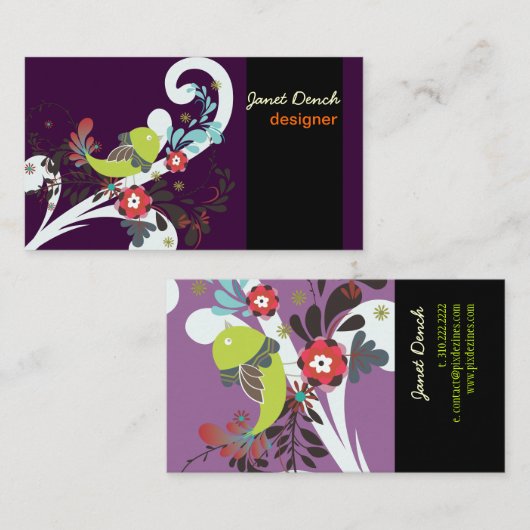 PixDezines Retro Chicken/DIY achtergrondkleur Visitekaartje (Voorkant / Achterkant)