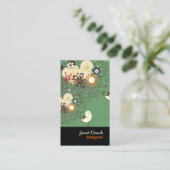 PixDezines RETRO CHICKS+SPIRALS/DIY kleuren! Visitekaartje (Staand voorkant)