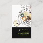 PixDezines RETRO CHICKS+SPIRALS/DIY kleuren! Visitekaartje (Achterkant)