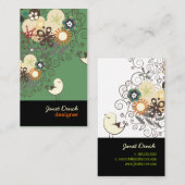 PixDezines RETRO CHICKS+SPIRALS/DIY kleuren! Visitekaartje (Voorkant / Achterkant)