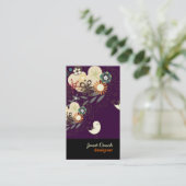 PixDezines Retro Chicks+Spirals Visitekaartje (Staand voorkant)