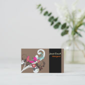 PixDezines Retro Chicks Visitekaartje (Staand voorkant)