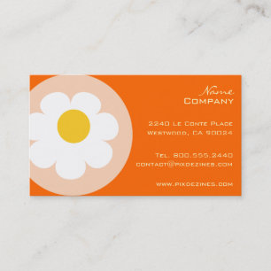 PixDezines retro daisies/diy achtergrondkleur Visitekaartje