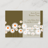 PixDezines retro daisies/diy achtergrondkleur Visitekaartje (Achterkant)