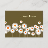 PixDezines retro daisies/diy achtergrondkleur Visitekaartje (Voorkant)