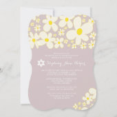 PixDezines Retro DaisiesFoto/Bat Mitzvah Kaart (Achterkant)