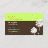 PixDezines Retro dandelions/DIY Color, Neon Green Visitekaartje (Achterkant)