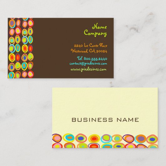 PixDezines Retro Design DIY achtergrondkleur Visitekaartje (Voorkant / Achterkant)