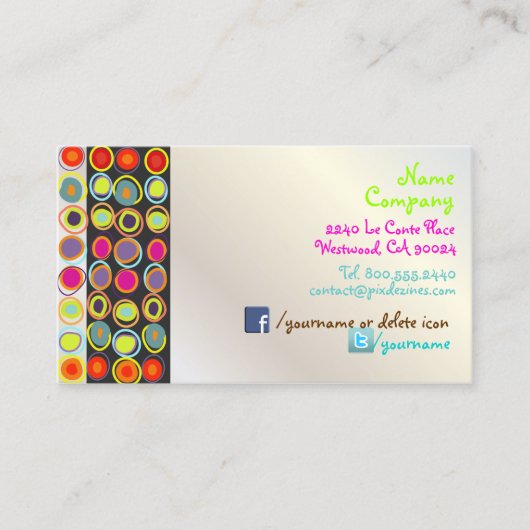 PixDezines Retro Design Visitekaartjes (Voorkant)