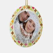 PixDezines Retro Diamonds Fotosjabloon Keramisch Ornament (Rechts)