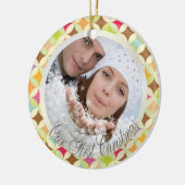 PixDezines Retro Diamonds Fotosjabloon Keramisch Ornament (Links)