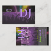 PixDezines Retro DJ+dance hall/paarse Visitekaartje (Voorkant / Achterkant)