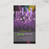 PixDezines Retro DJ+dance hall/paarse Visitekaartje (Achterkant)