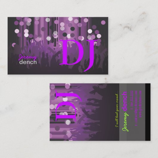 PixDezines Retro DJ+dans hall Visitekaartje (Voorkant / Achterkant)