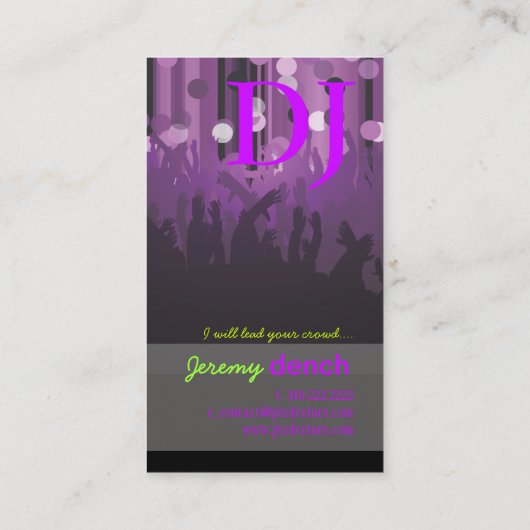 PixDezines Retro DJ+dans hall Visitekaartje (Achterkant)