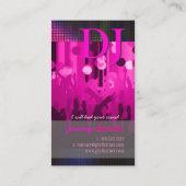 PixDezines Retro DJ+dans hall/warm roze Visitekaartje (Achterkant)