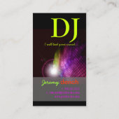 PixDezines Retro DJ+disco tegels Visitekaartje (Achterkant)