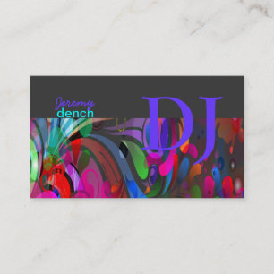 PixDezines Retro DJ+disco wervelingen Visitekaartje