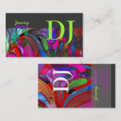 PixDezines Retro DJ+disco wervelingen Visitekaartje (Voorkant / Achterkant)