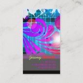 PixDezines Retro DJ+disco wervelingen Visitekaartje (Achterkant)