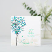 PixDezines retro elektro-blauwe paardenbomen Kaart (Staand voorkant)