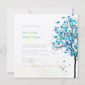 PixDezines retro elektro-blauwe paardenbomen Kaart (Achterkant)