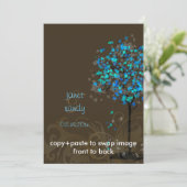 PixDezines retro elektro-blauwe paardenbomen Kaart (Staand voorkant)