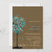 PixDezines retro elektro-blauwe paardenbomen Kaart (Achterkant)