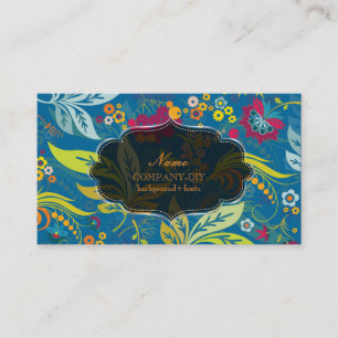 PixDezines retro flora/DIY achtergrond kleur Visitekaartje