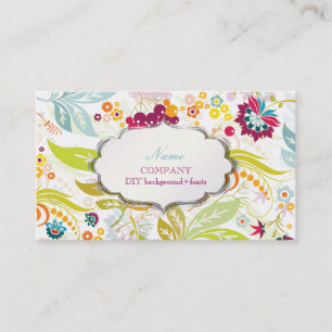 PixDezines retro flora/DIY achtergrondkleur Visitekaartje