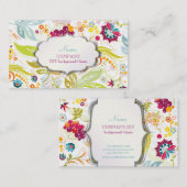 PixDezines retro flora/DIY achtergrondkleur Visitekaartje (Voorkant / Achterkant)