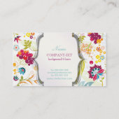 PixDezines retro flora/DIY achtergrondkleur Visitekaartje (Achterkant)