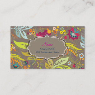 PixDezines Retro Flora/DIY achtergrondkleur Visitekaartje
