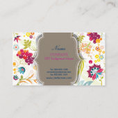 PixDezines Retro Flora/DIY achtergrondkleur Visitekaartje (Achterkant)