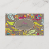 PixDezines Retro Flora/DIY achtergrondkleur Visitekaartje (Voorkant)