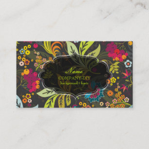 PixDezines retro flora/DIY achtergrondkleur Visitekaartje